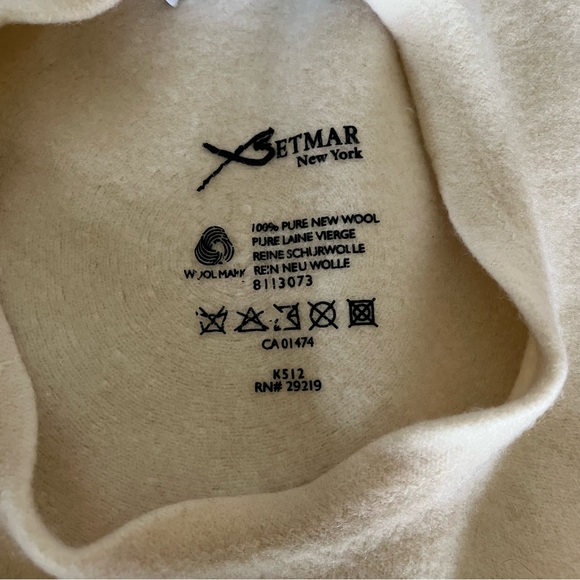 Betmar New York Vintage Ivory 100% Pure New Wool Beret Classic Chic Hat - Picture 8 of 9